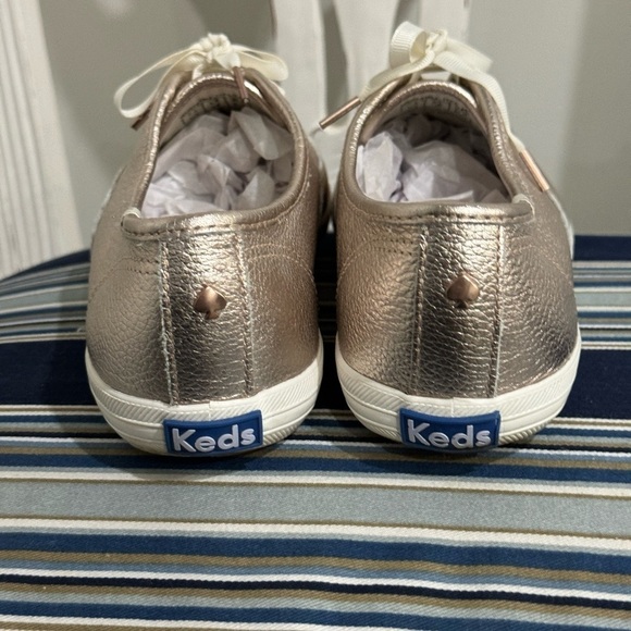 Kate Spade X Keds Rose Gold Metallic Sneakers Shoes Size 7.5 - Picture 5 of 7